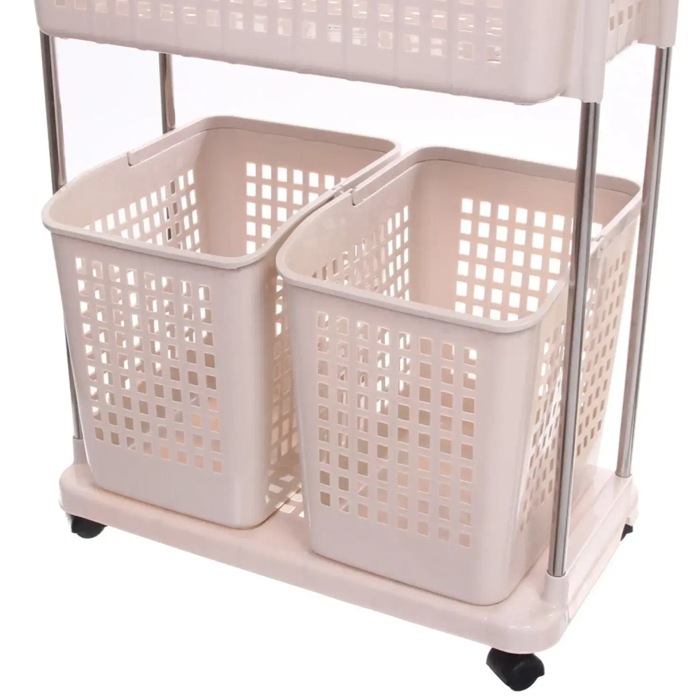 Этажерка 2х-секционная на колесиках 56х33,5х68