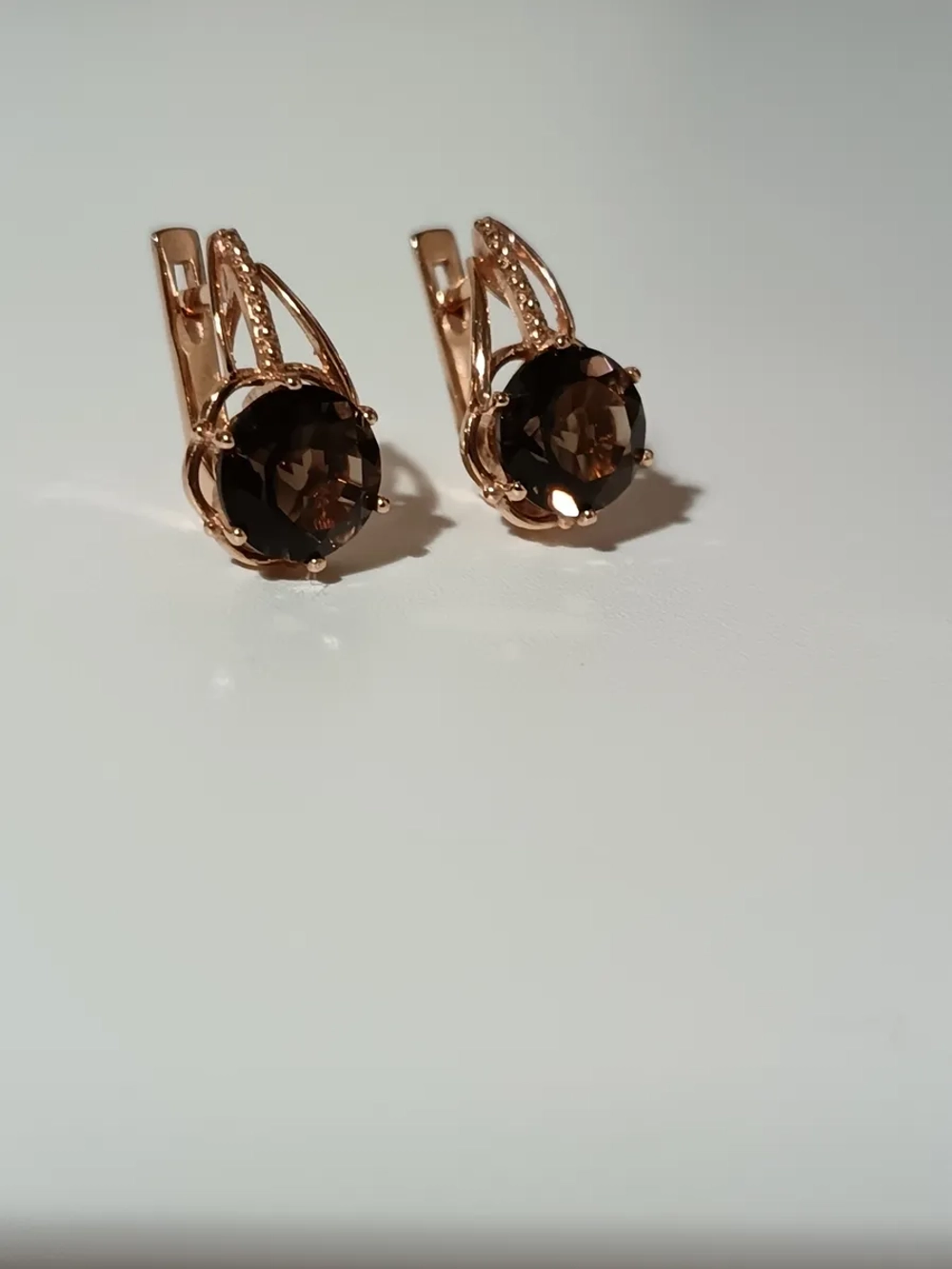 Серьги серебряные с раухтопазом