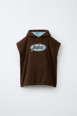 ZARA X PUKAS ПОЛОТЕНЦЕ-ПОНЧО PUKAS SURF, КОРИЧНЕВЫЙ