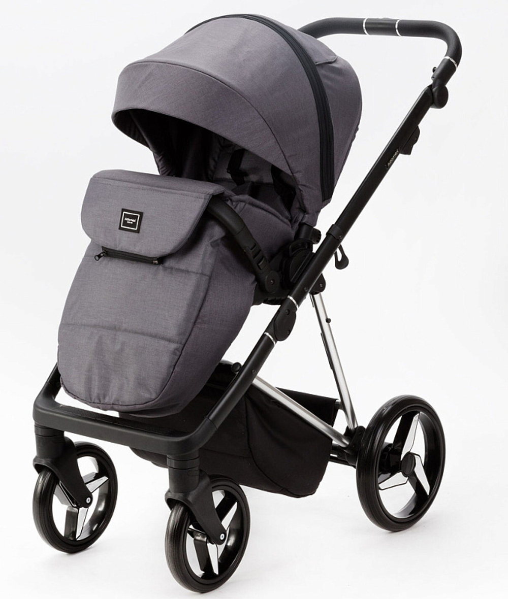 Детская коляска Adamex Quantum Special Edition 2 в 1 Q-TK681 (СЕРЫЙ+ХРОМ РАМА)