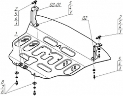 Защита картера двигателя и КПП (1,5 мм, сталь) для BAIC X35 2019- АвтоСтандарт.58501