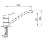 Смеситель для кухни, РМС, с картриджем, хром, SL120-004-25