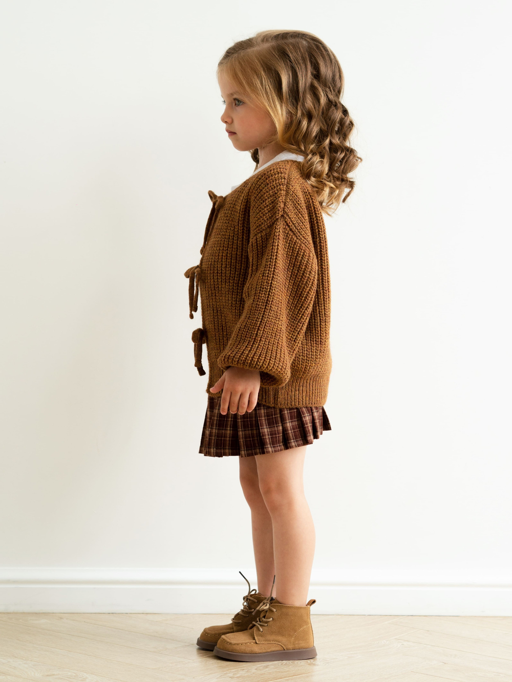 Кардиган с бантиками, Горчичный