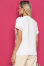Блуза Игра цвета (бело-розовая) Б10378 LT Collection