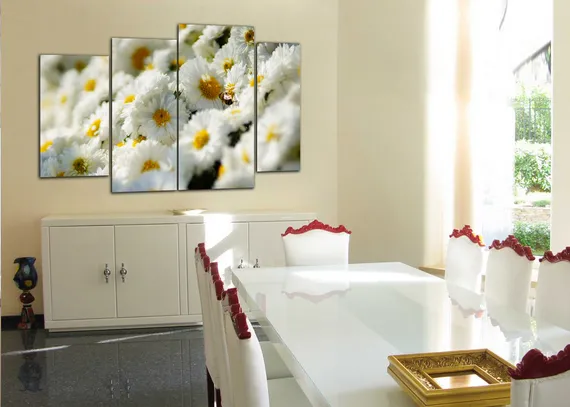 Модульная картина "Белые маргаритки"