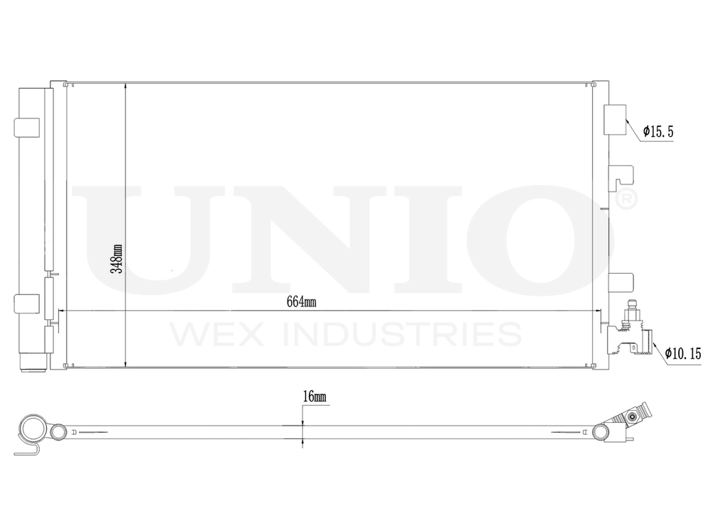 Радиатор кондиционера UNIO RAD-30045