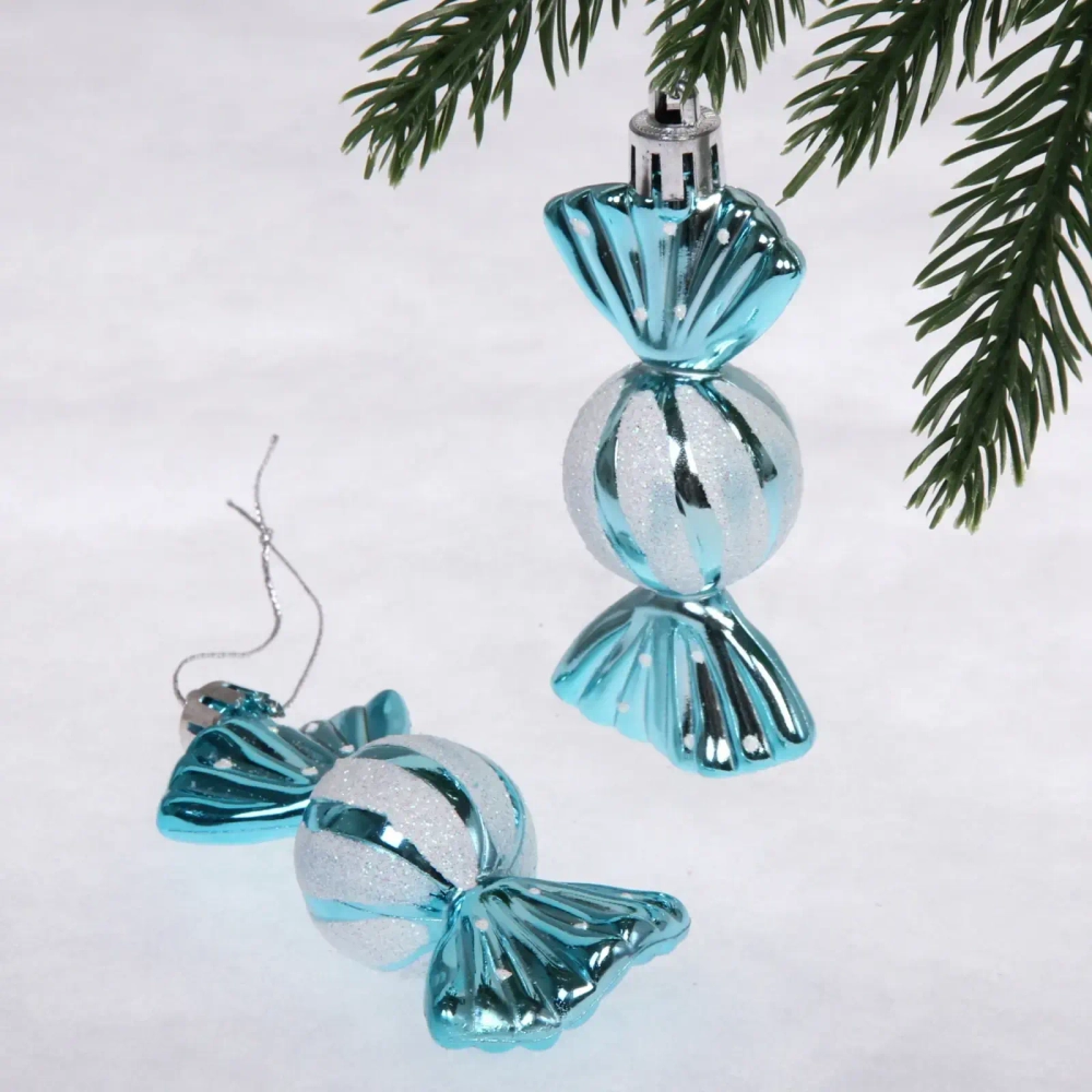Ёлочные игрушки «Таинственное очарование» Конфетки 8 см (набор 2шт), голубой