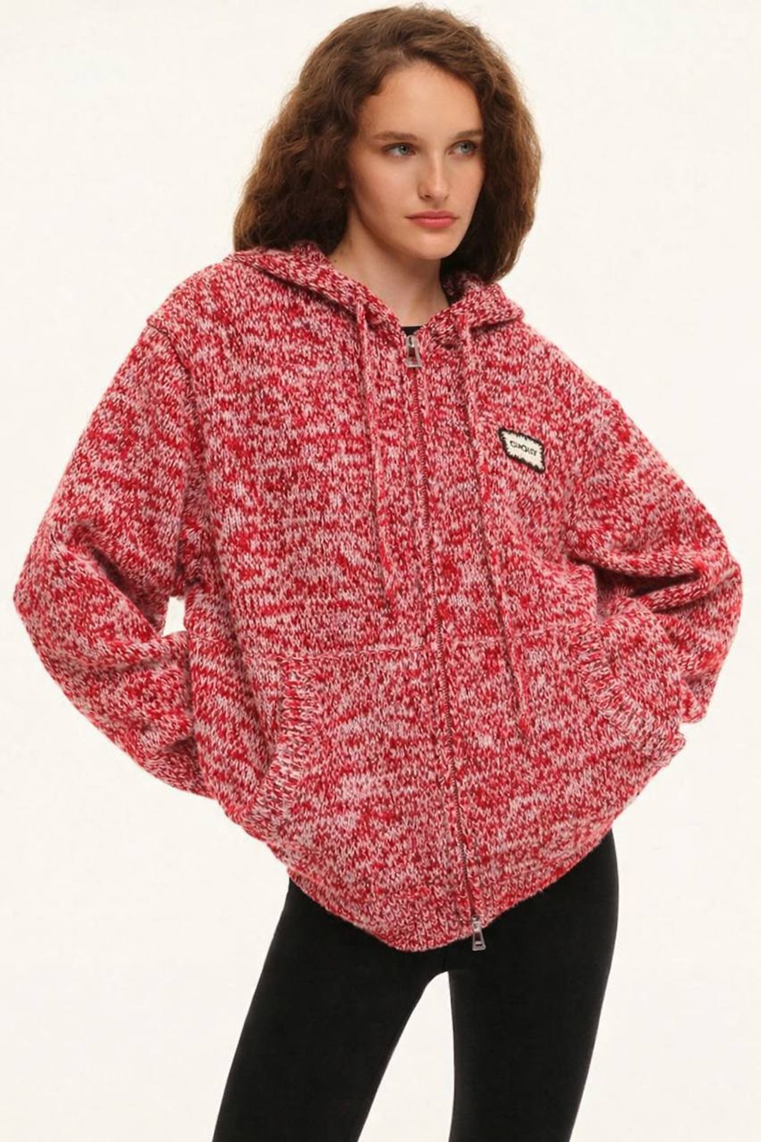 Худи на молнии ((Just comfy)), красно-белый