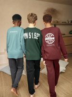 Пижама для мальчика Next K99-112, 3 шт., Бордовый, Зеленый, Голубой