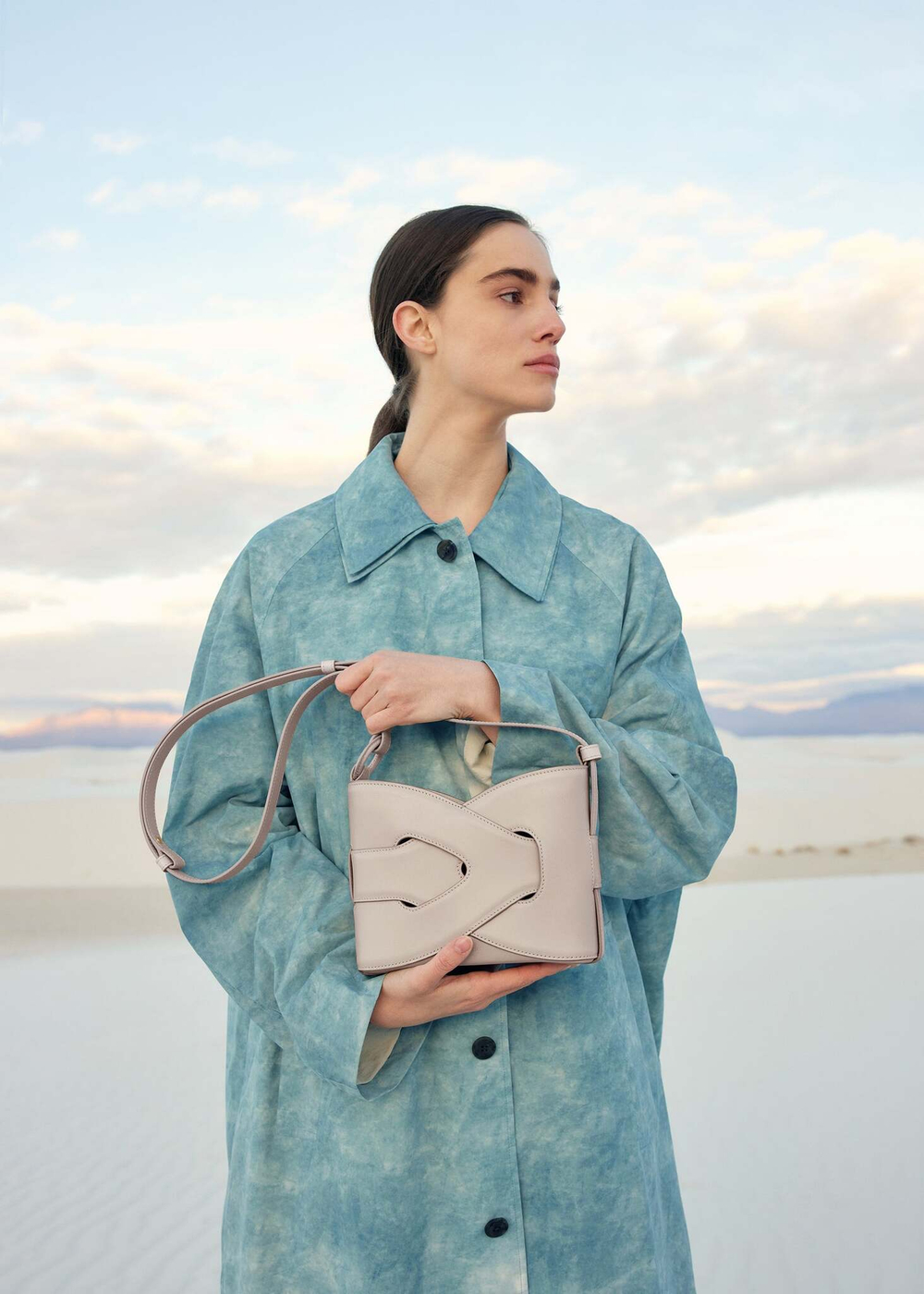 Сумка Polene NODDE EDITION SMOOTH CHALK