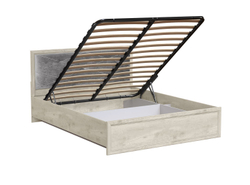 Кровать двуспальная с подъемным механизмом 32.26-02 Сохо (1600) Бетон пайн белый