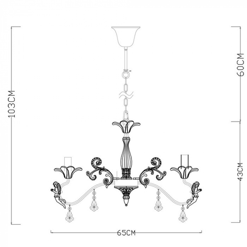 Подвесная люстра Arte Lamp ANGELINA A5349LM-5WH