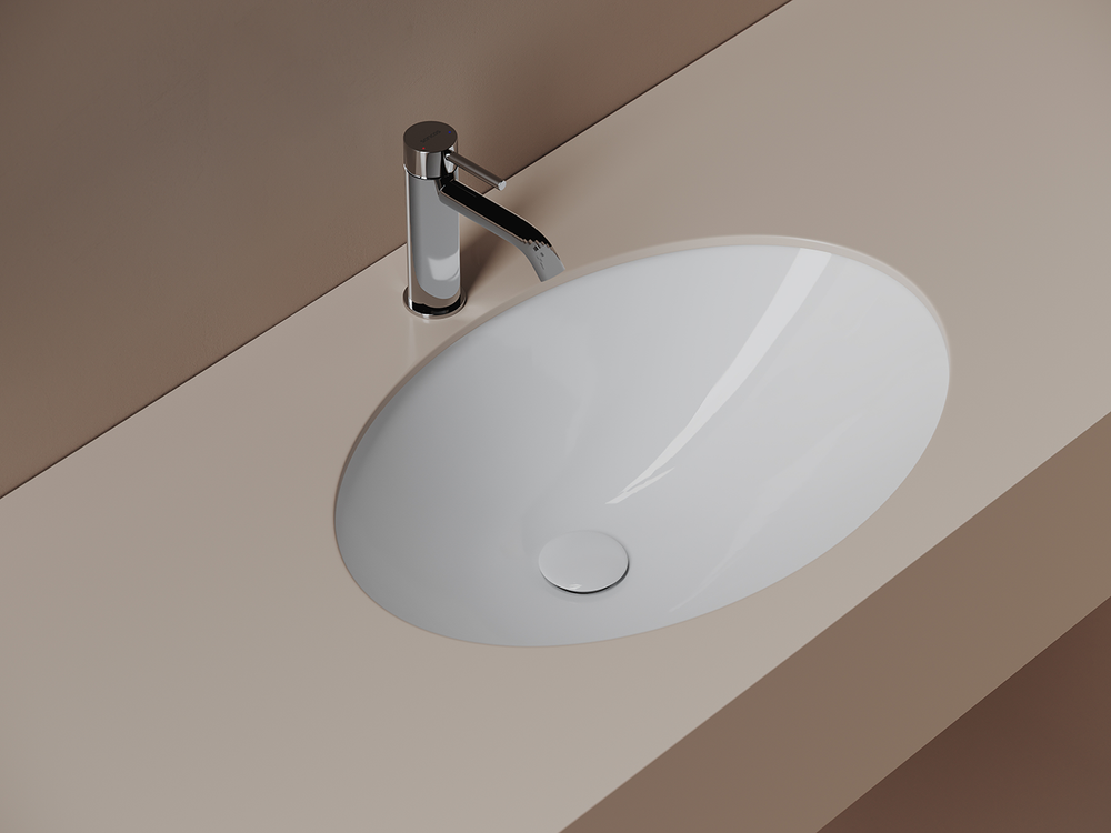 Раковина встраиваемая снизу CERAMICANOVA Era овальная 615x435x220 мм, цвет белый арт. CN6081