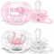 Əmzik \ ultrasoft soother,  0-6M, GIRL, DECO, 2-pack