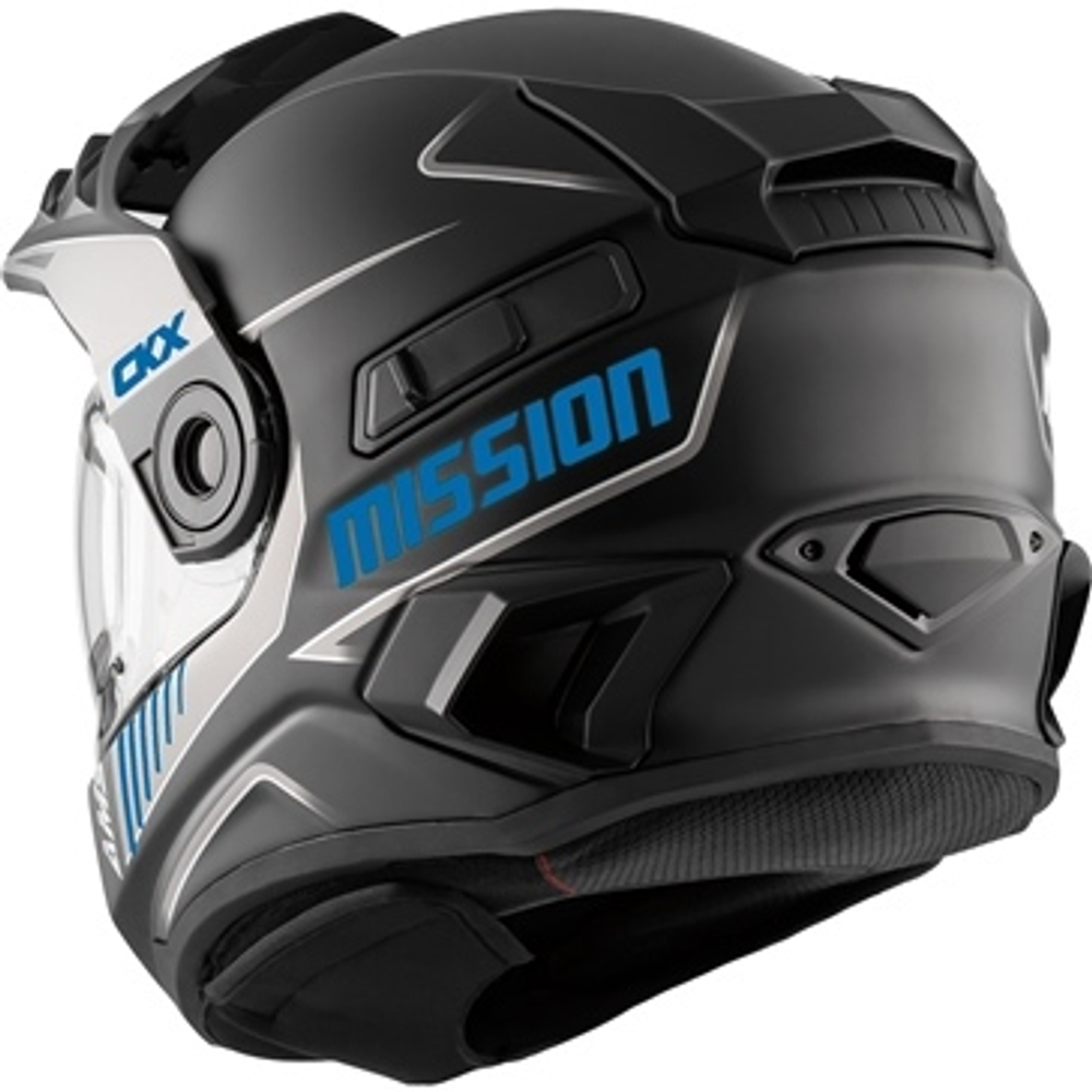 Шлем снегоходный CKX MISSION AMS EDL FULL FACE TRACKER, голубой матовый