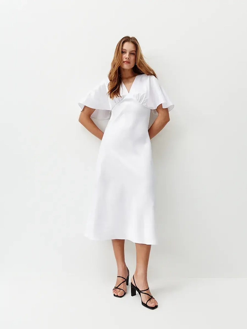 Платье комбинация шелковое с крылышками