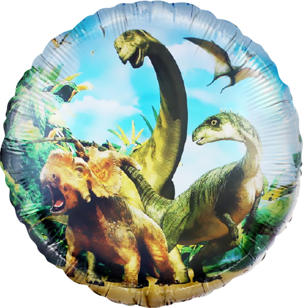 Фольгированный шар круг , Динозавры Юрского Периода
