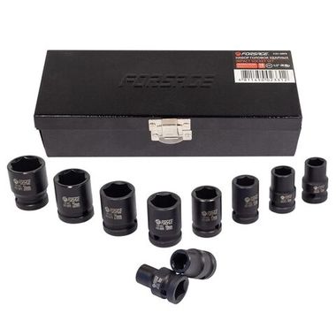 Набор головок ударных,10пр. 1/2''6гр.(10,12,13,14,15,17,19,21,22,24),в метал. кейсе Forsage F-4101-5MPB