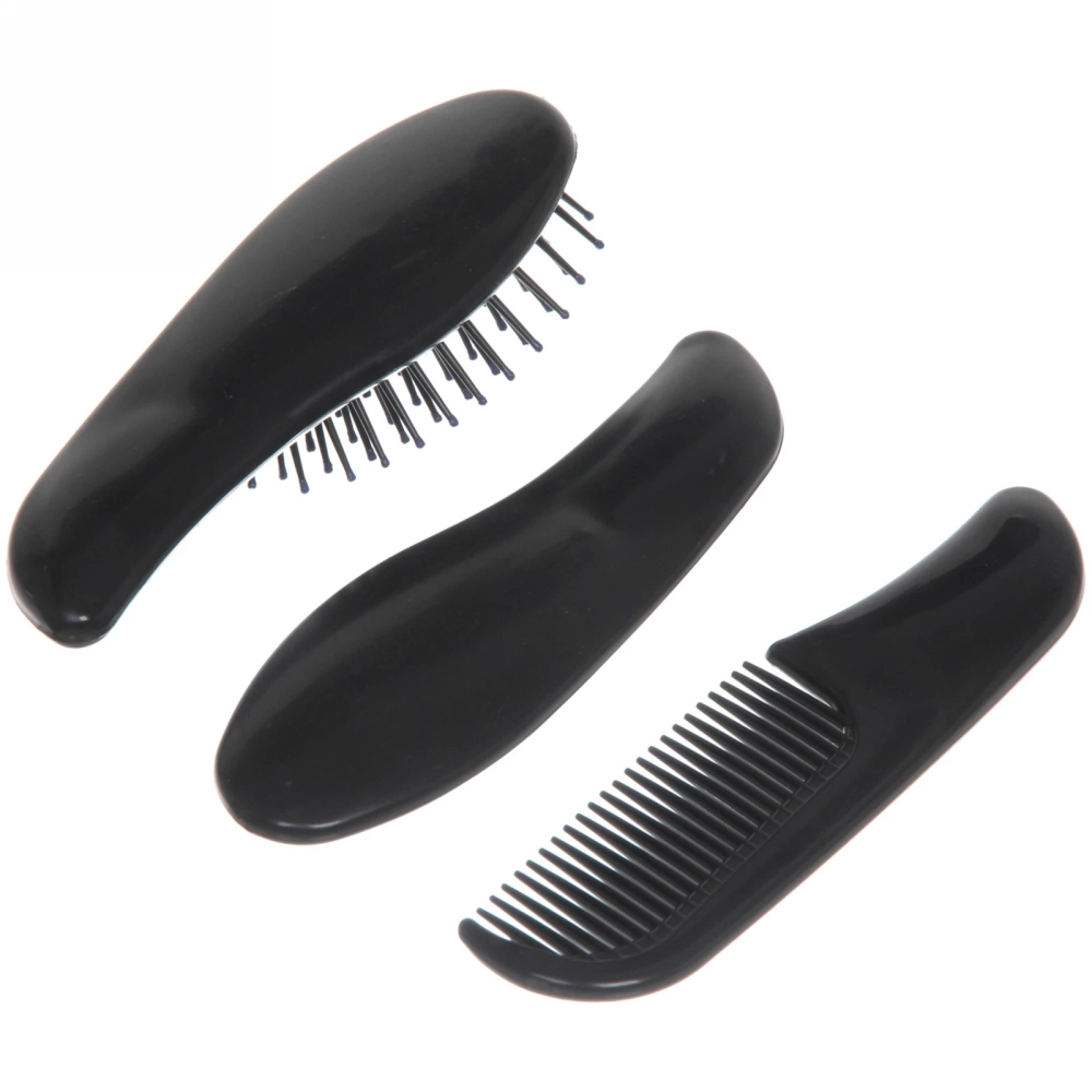 Расчески в наборе 3шт «Мини», цвет основной черный, упаковка пакет, микс 3 расцветки