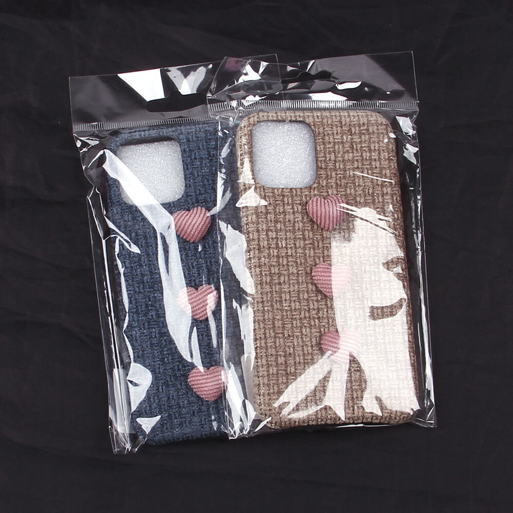 Чехол текстильный с сердечками для iPhone 11 Pro, 011569 Оранжевый