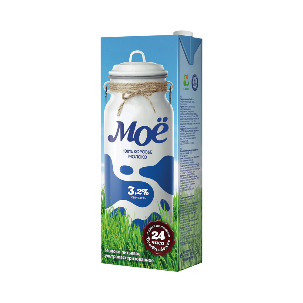 Молоко Моё 3,2% 1 л. т\п