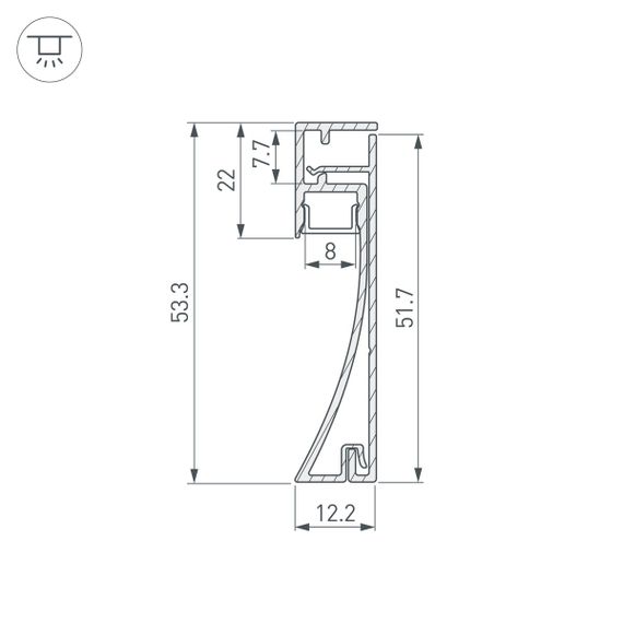 Профиль Arlight Plintus-H54-2000 Anod 046388