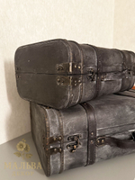 Набор из 2-х декоративных чемоданов темно-серый 39x24x16см/45x30x18,5см+5/6см ручка