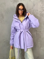 Куртка весенняя удлиненная с капюшоном