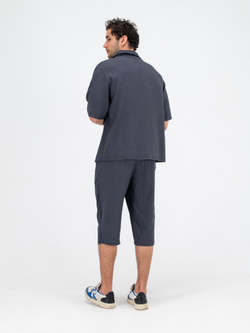 Костюм льняной с шортами. Графит