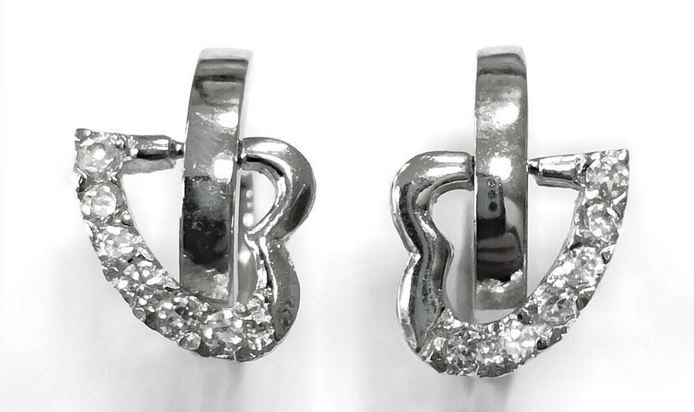 Ювелирные серьги из серебра 925 пробы,вставка фианиты