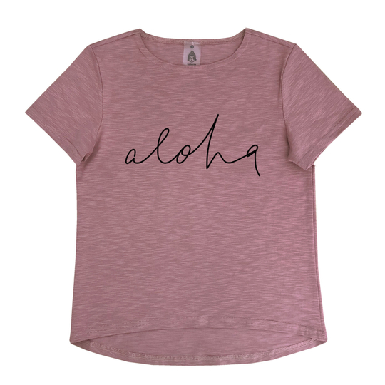 Футболка "Aloha" приглушенно-розовая (детские)