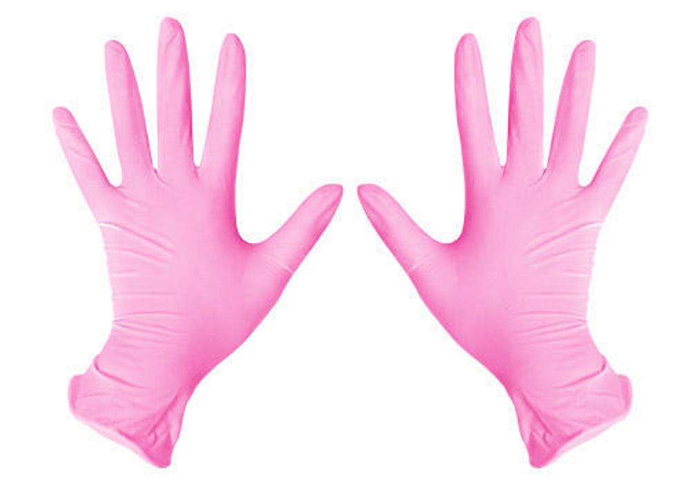 Перчатки Wally Plastic Нитровинил M Розовые 50 пар