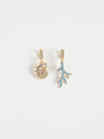 Серьги "Blue coral shell" Gold
