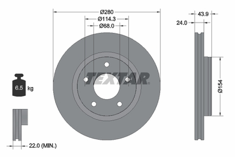 TEXTAR - 92232205-TET - Brake Disc