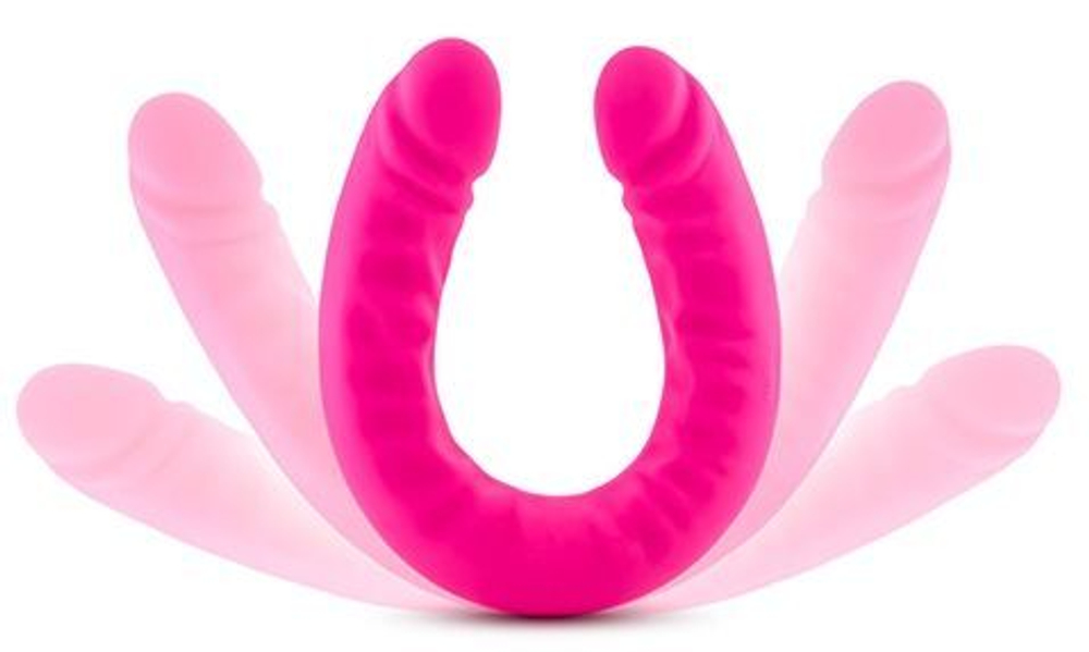 Розовый двусторонний фаллоимитатор 18 inch Silicone Slim Double Dong - 45,7 см.