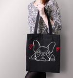 Тканевая сумка "Французский бульдог - любовь"