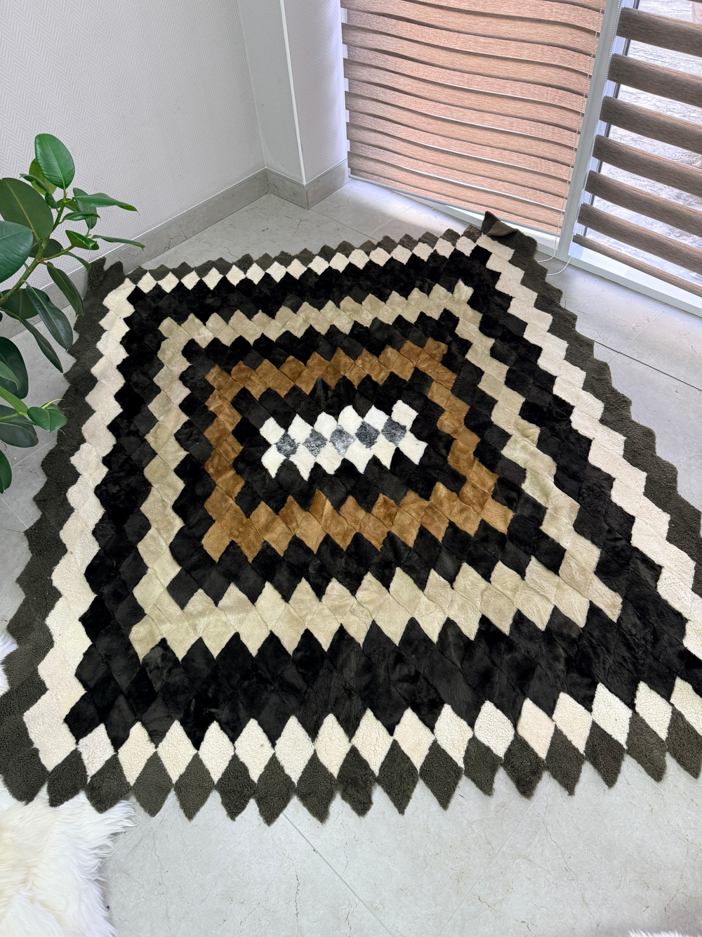 Покрывало меховое ковер из шкуры овчины