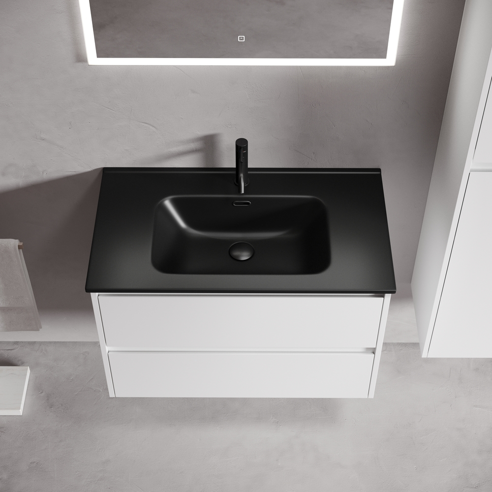 Тумба подвесная под раковину Sancos Libra, белый глянец 790х450х500 мм