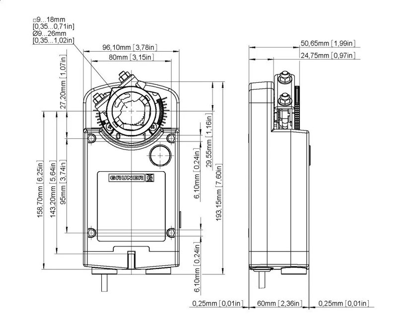 Электропривод Gruner 363-230-20