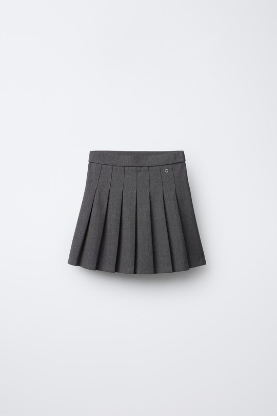 ZARA ЮБКА В СКЛАДКУ, СЕРЫЙ