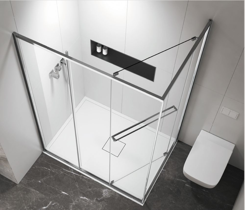 Душевой уголок Tesi VSRW-7TS9012CL, 1200*900, хром, стекло прозрачное