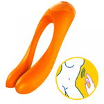 Мини вибратор на палец Satisfyer Candy Cane оранжевый