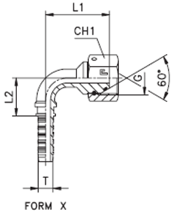 Фитинг DN 16 BSP (Г) 5/8 (90)  (o-ring)
