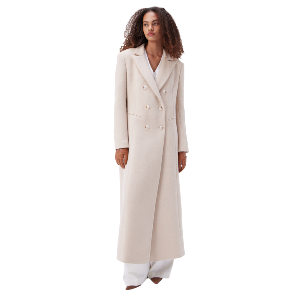 Пальто двубортное теплое на пуговицах