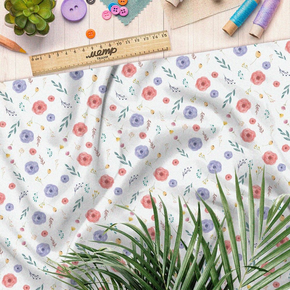 Ткань флис прекрасные и сочные цветочки