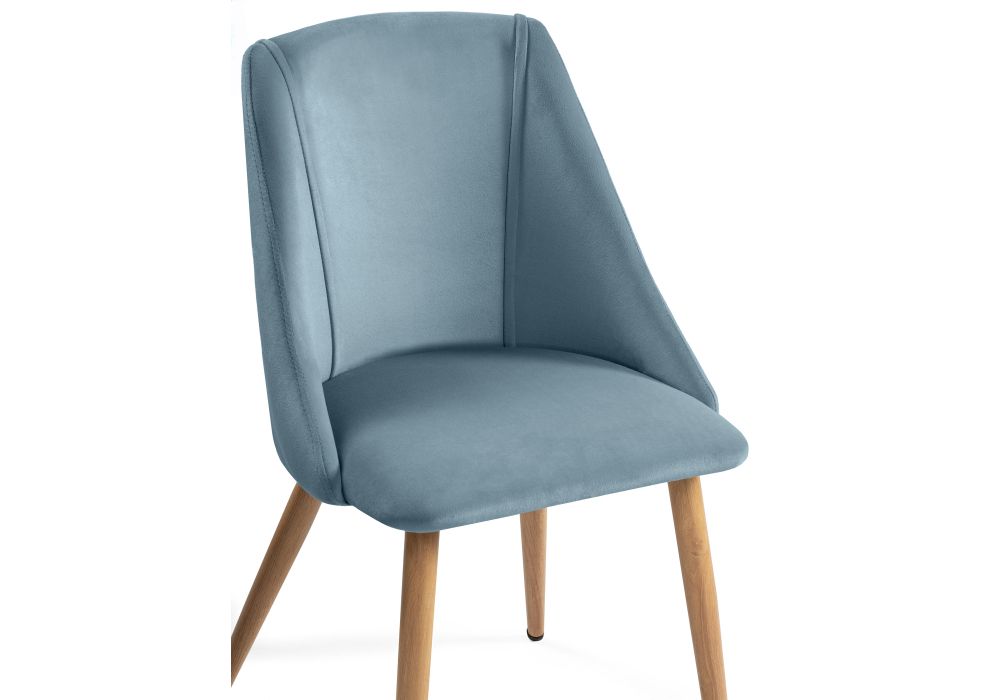 Стул на металлокаркасе Morgan light blue / wood