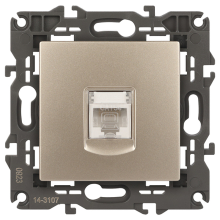 Розетка ЭРА Elegance 14-3107-04 информационная RJ45 IP20 шампань