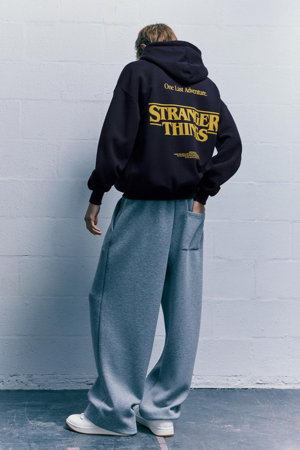 PULL&BEAR Толстовка с капюшоном"Stranger Things", темно-синий