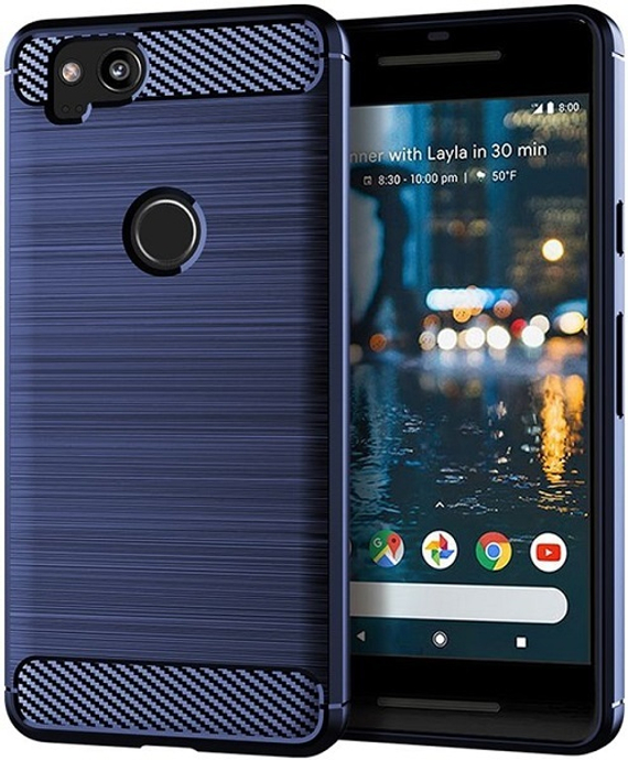 Чехол на Google Pixel2 цвет Blue (синий), серия Carbon от Caseport