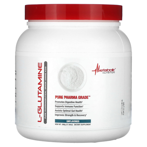 Metabolic Nutrition, L-глютамин, без добавок, 500 г (17,64 унции)